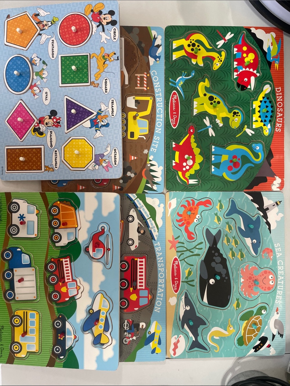 Melissa & Doug Six Wood Puzzle Boards